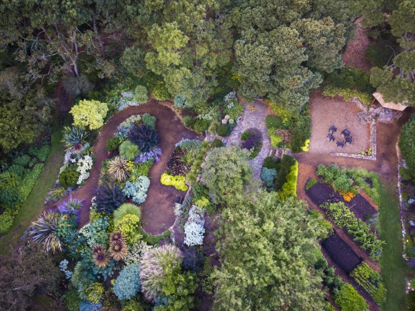 An aerial view of St Erth's dry garden